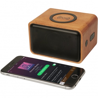 Logotrade promotional giveaways photo of: Wooden 3W speaker with wireless charging pad